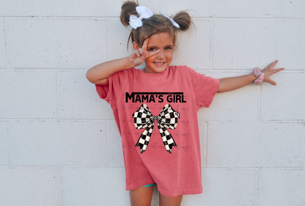 Mama’s Girl Checkered Bow TRANSFER SAV