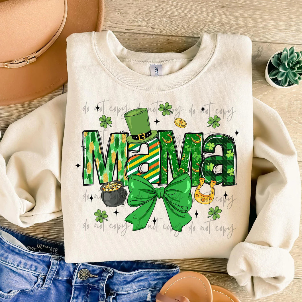 Mama St Patty Alpha With Hat TRANSFER