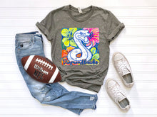 Load image into Gallery viewer, White Groovy Floral Mascots Dropdown TRANSFER SCG MAY

