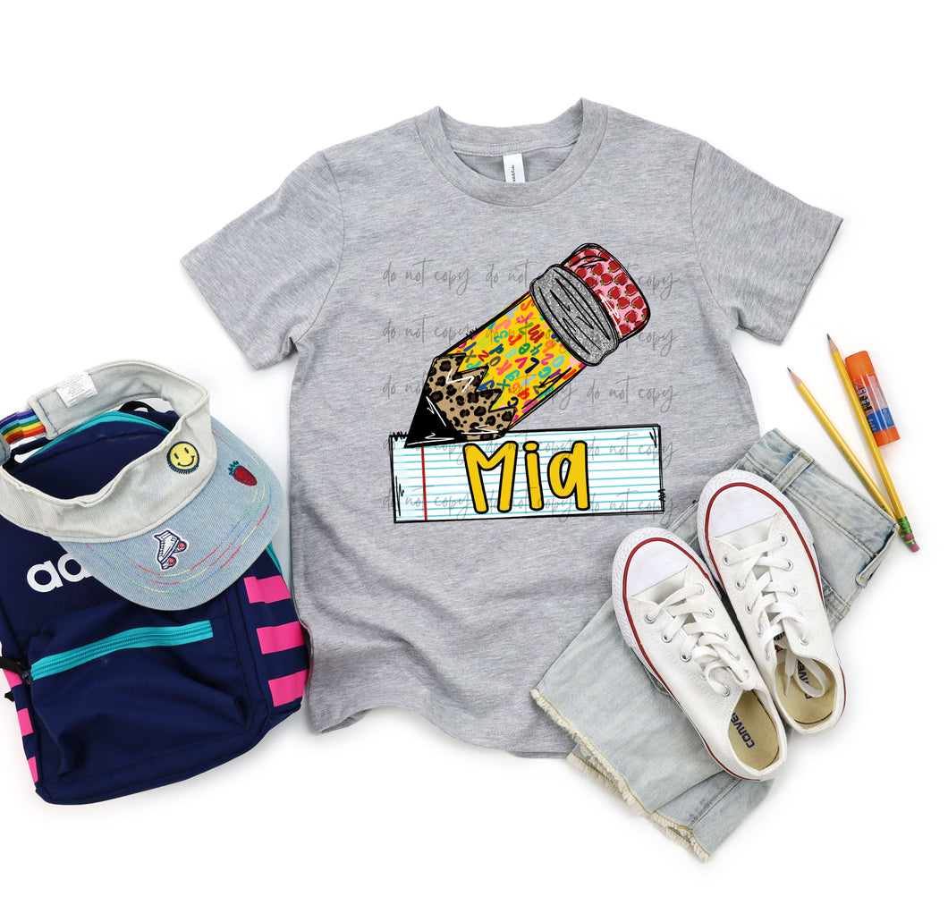 Pencil Pink Apples Customized Name Plate DROPDOWN DTF TRANSFER SPO DEC 25