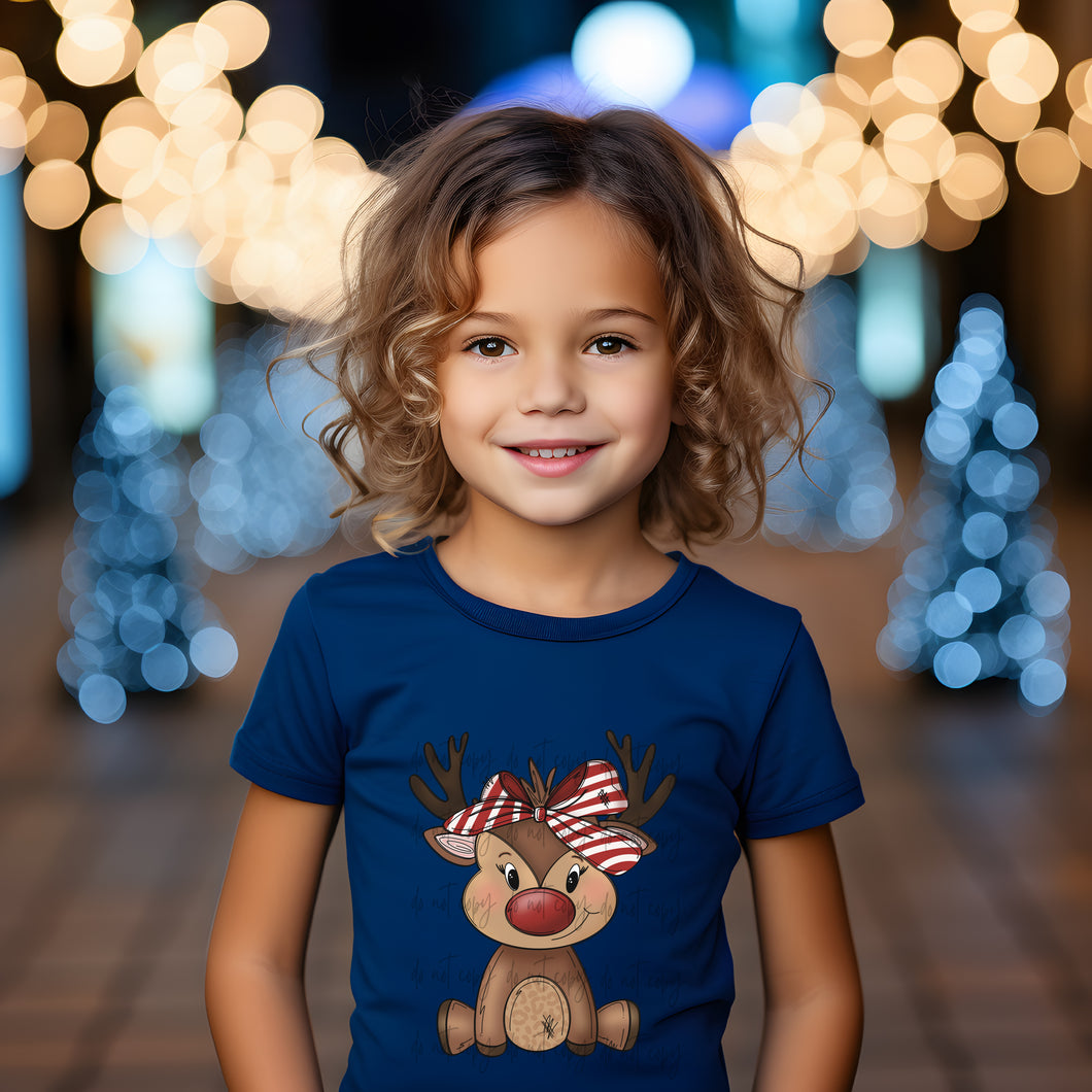 Girl Reindeer With Bow TRANSFER