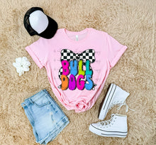 Load image into Gallery viewer, Bright Checker Bow Mascots DROPDOWN TRANSFER ARA JUNE 25
