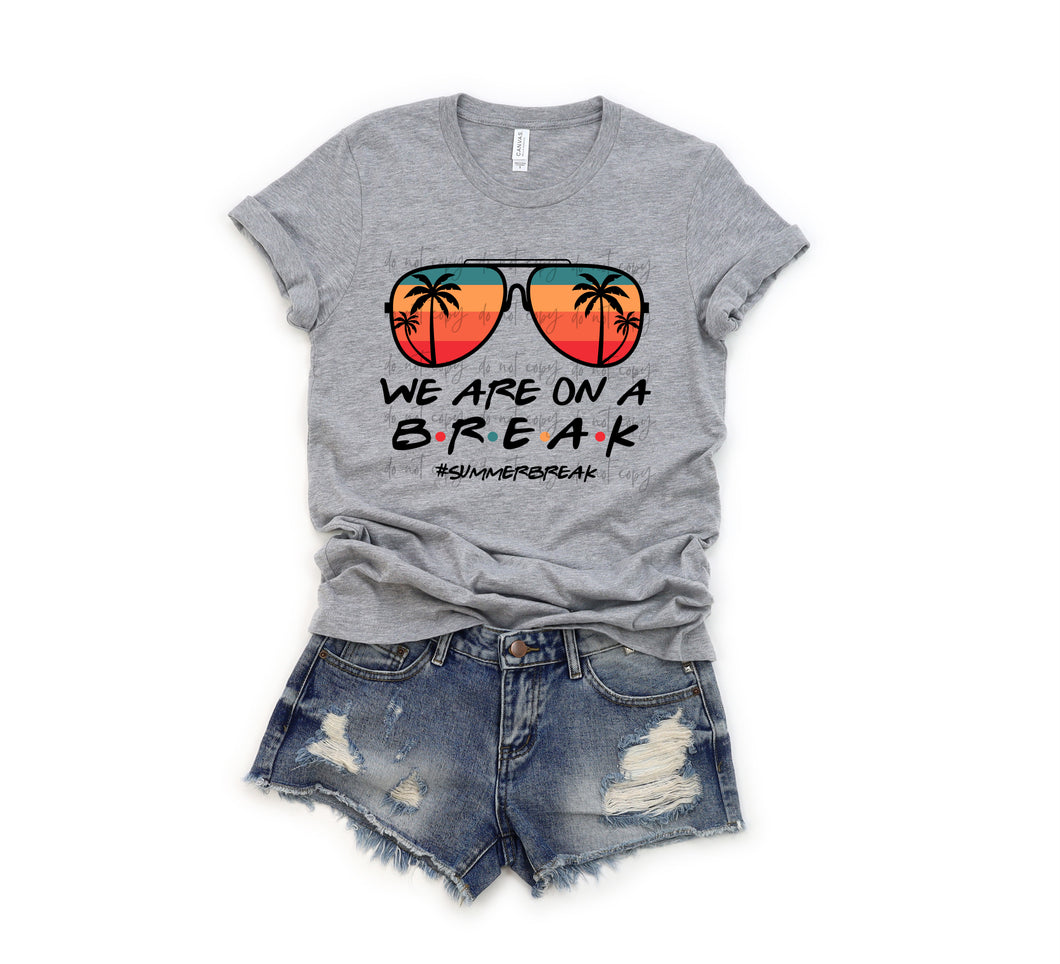 We Are On A Break Palm Tree Sunglasses TRANSFER