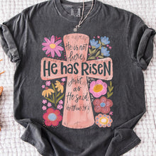 Load image into Gallery viewer, He Has Risen Cross Floral TRANSFER
