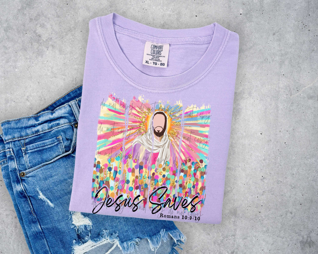 Jesus Saves Watercolor TRANSFER