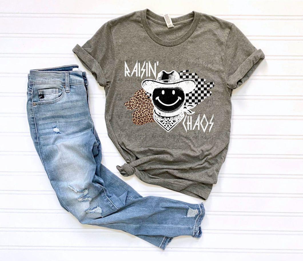 Raisin’ Chaos Happy Cowboy Leopard Checkered TRANSFER SAV