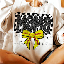 Load image into Gallery viewer, Sports Mama Bow Leopard Checkered DROPDOWN TRANSFER
