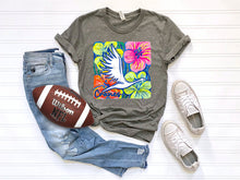 Load image into Gallery viewer, White Groovy Floral Mascots Dropdown TRANSFER SCG MAY
