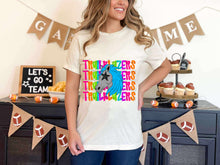 Load image into Gallery viewer, Bright Stacked Mascots Star Eyes DROPDOWN TRANSFER TSC 24
