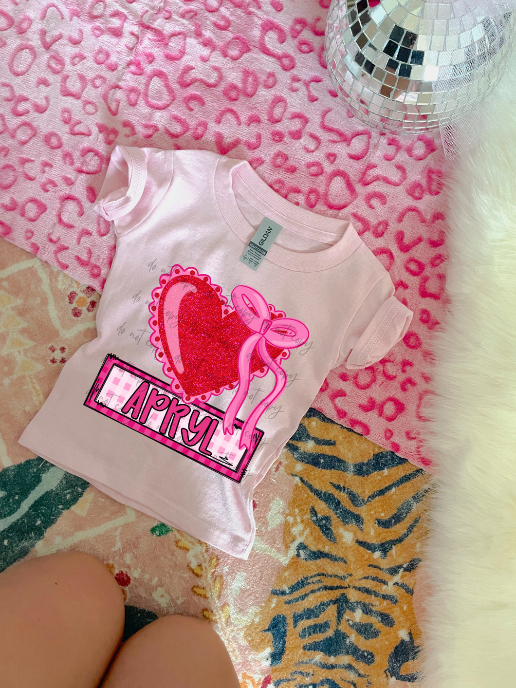 Heart With Bow Customized Name Plate DROPDOWN DTF TRANSFER SPO DEC 25