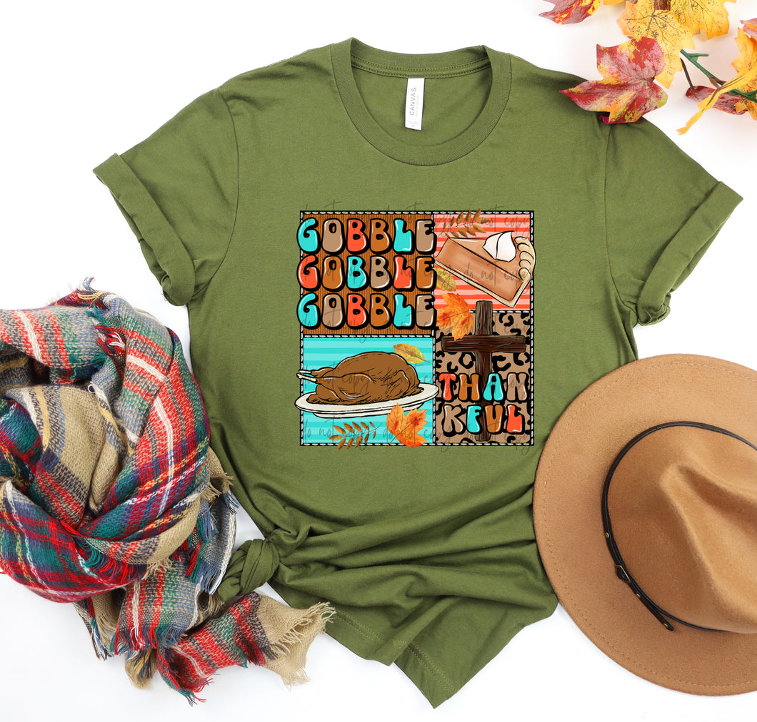 Gobble Gobble Gobble Faux Embroidery Patch TRANSFER