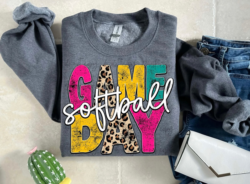 Game Day Softball Pink Leopard TRANSFER – Sassy Sublimation & Screen Prints