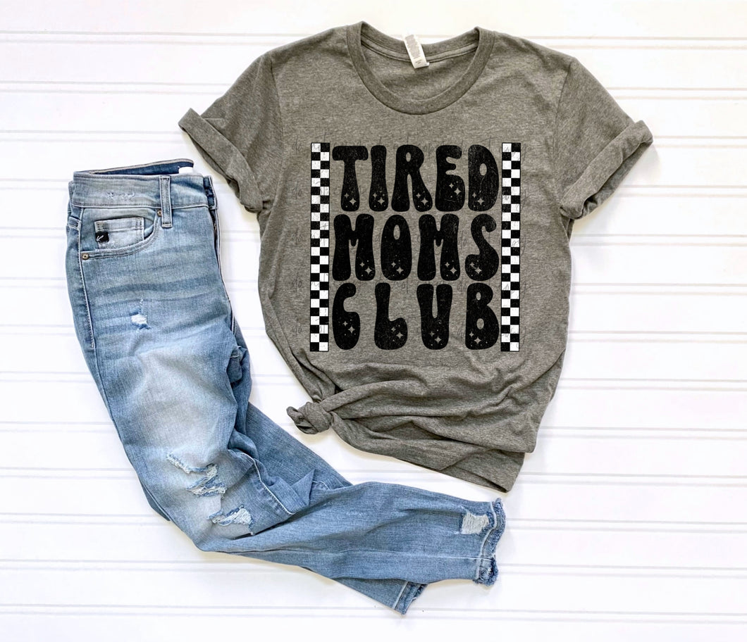 Tired Moms Club Checkered TRANSFER SAV