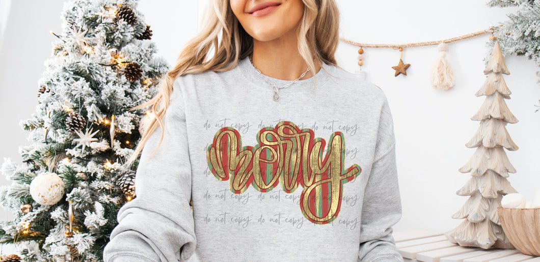 Merry Green Red Gold Foil TRANSFER DMD OCT 25