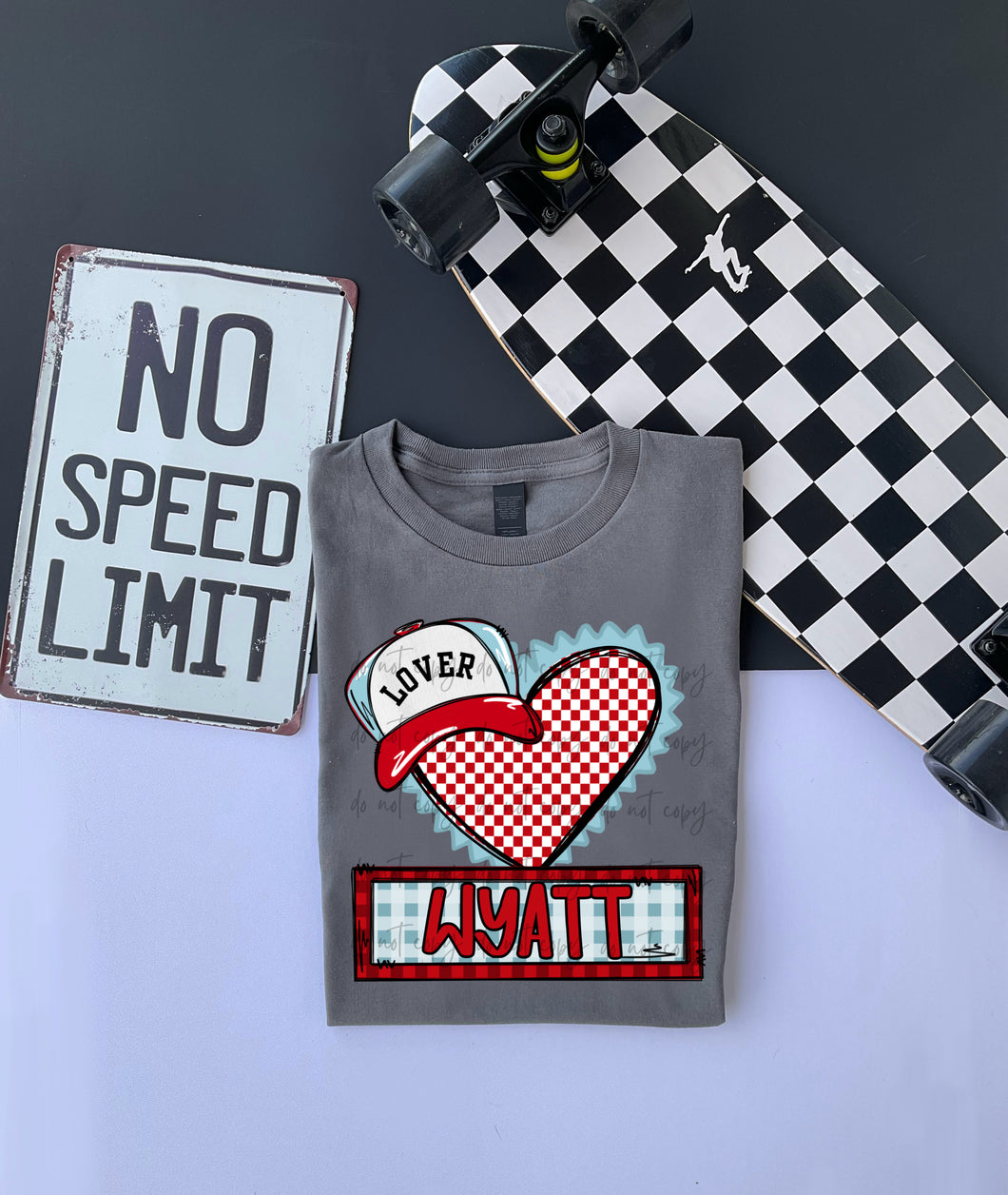 Heart With Lover Hat Customized Name Plate DROPDOWN DTF TRANSFER SPO DEC 25