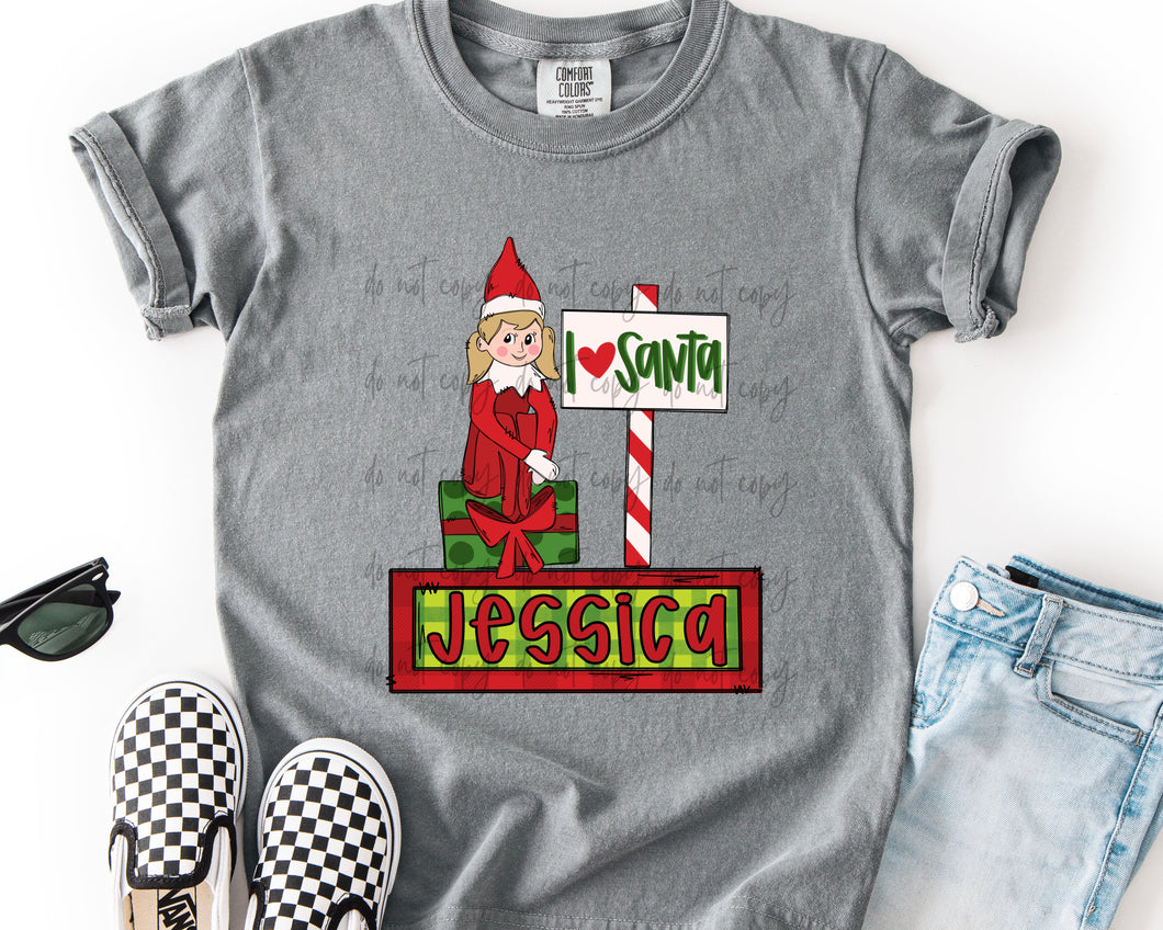 Girl Elf Blonde Hair Customized Name Plate DROPDOWN DTF TRANSFER SPO DEC 25