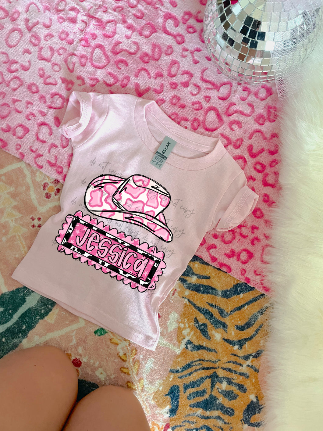 Pink Cow Print Hat Customized Name Plate DROPDOWN DTF TRANSFER SPO DEC 25