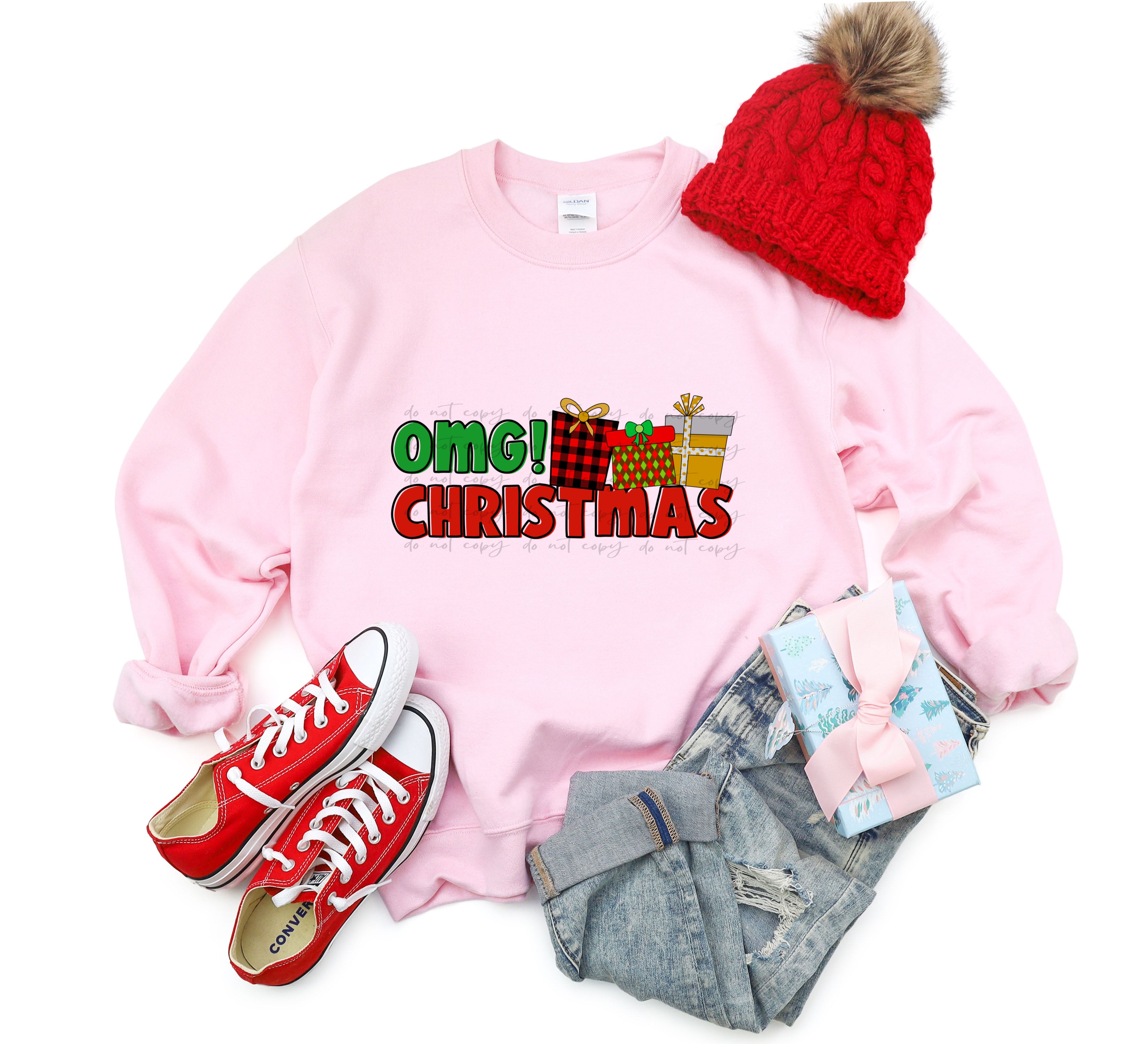 Omg! Christmas With Presents TRANSFER – Sassy Sublimation & Screen Prints