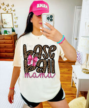 Load image into Gallery viewer, Baseball Mama Leopard Pink Bow Outline Color Dropdown TRANSFER JBD JAN/FEB 25
