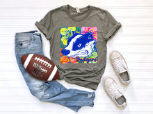 Load image into Gallery viewer, White Groovy Floral Mascots Dropdown TRANSFER SCG MAY

