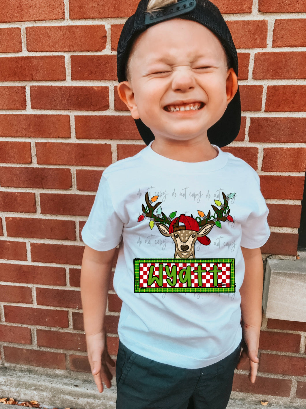 Boy Reindeer Customized Name Plate DROPDOWN DTF TRANSFER SPO DEC 25