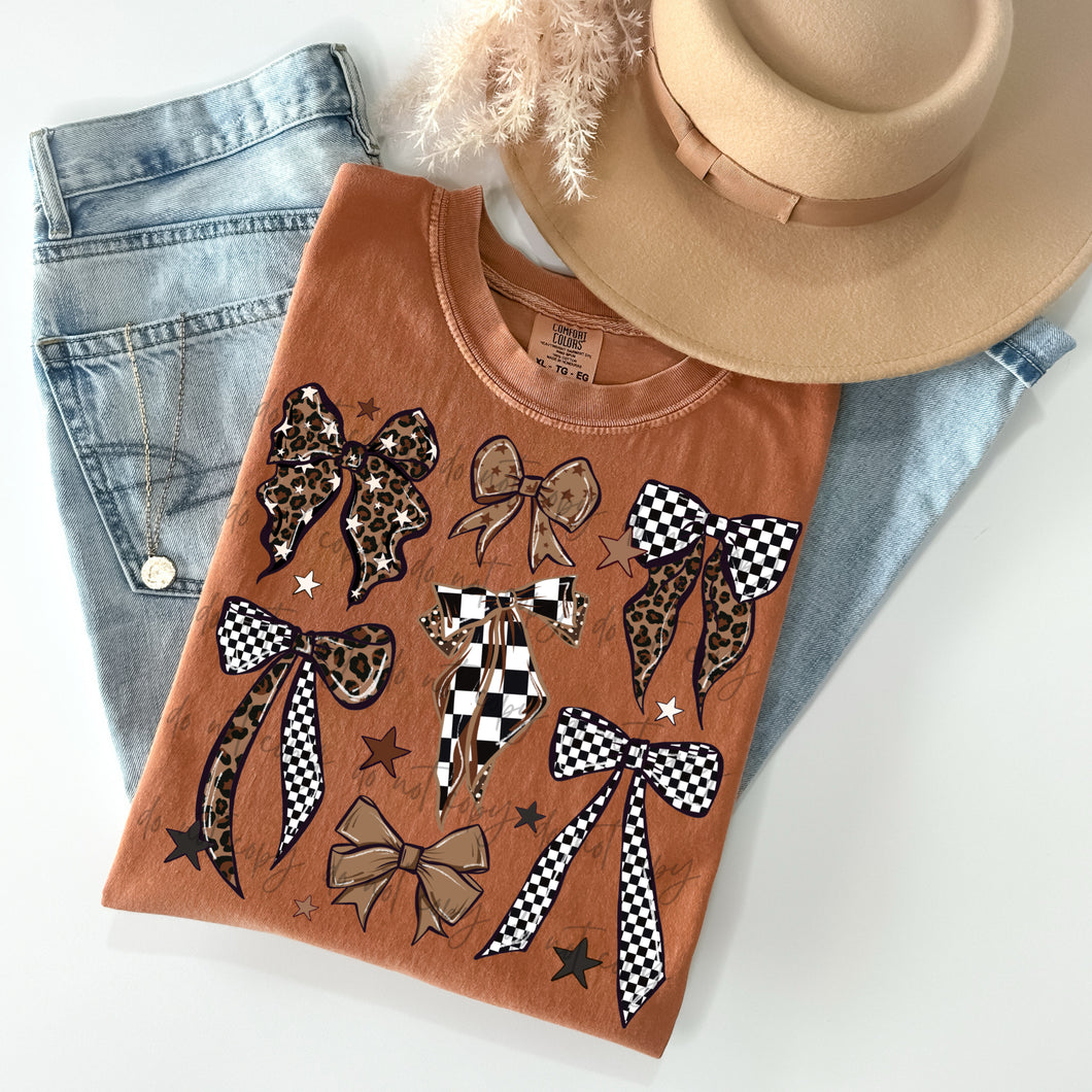 Neutral Checker Leopard Bow Collage TRANSFER SCAR NOV 25