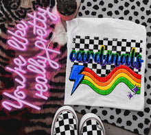 Load image into Gallery viewer, Rainbow Bright Striped Mascots DROPDOWN TRANSFER CAP
