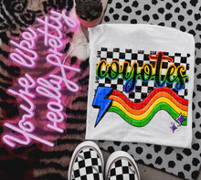 Load image into Gallery viewer, Rainbow Bright Striped Mascots DROPDOWN TRANSFER CAP
