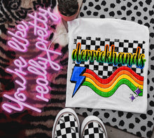 Load image into Gallery viewer, Rainbow Bright Striped Mascots DROPDOWN TRANSFER CAP
