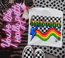 Load image into Gallery viewer, Rainbow Bright Striped Mascots DROPDOWN TRANSFER CAP
