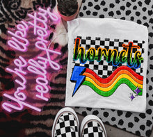 Load image into Gallery viewer, Rainbow Bright Striped Mascots DROPDOWN TRANSFER CAP
