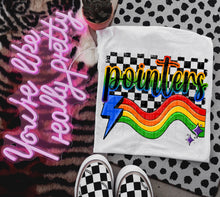 Load image into Gallery viewer, Rainbow Bright Striped Mascots DROPDOWN TRANSFER CAP
