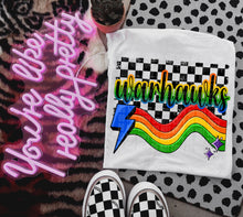 Load image into Gallery viewer, Rainbow Bright Striped Mascots DROPDOWN TRANSFER CAP
