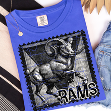 Load image into Gallery viewer, Mascot Postage Stamp Dropdown TRANSFER THREAD JULY 25
