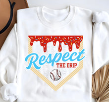 Load image into Gallery viewer, Respect The Drip Baseball or Softball Color Dropdown TRANSFER PARJO FEB 25
