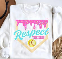 Load image into Gallery viewer, Respect The Drip Baseball or Softball Color Dropdown TRANSFER PARJO FEB 25
