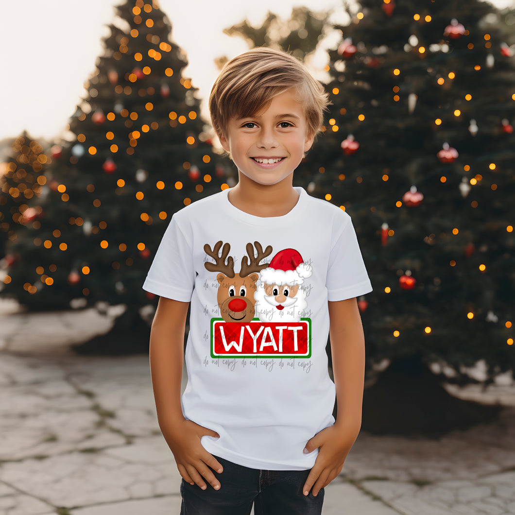 Boy Santa Reindeer- Add A Name DTF TRANSFER