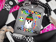 Load image into Gallery viewer, That’s The Spirit Rainbow Ghost Mascot DROPDOWN TRANSFER CAP
