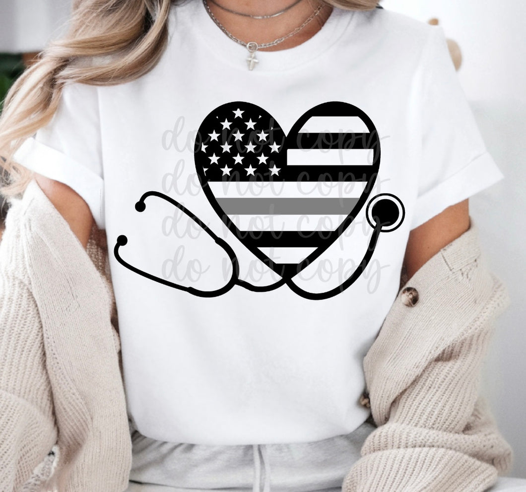 Stethoscope First Responder Glitter Heart Dropdown TRANSFER PARJO FEB 25