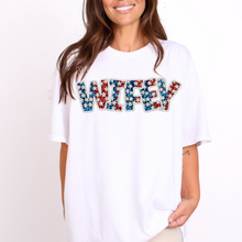 Load image into Gallery viewer, 4th of July Faux Embroidery Star Name Dropdown TRANSFER CSD MAY 25
