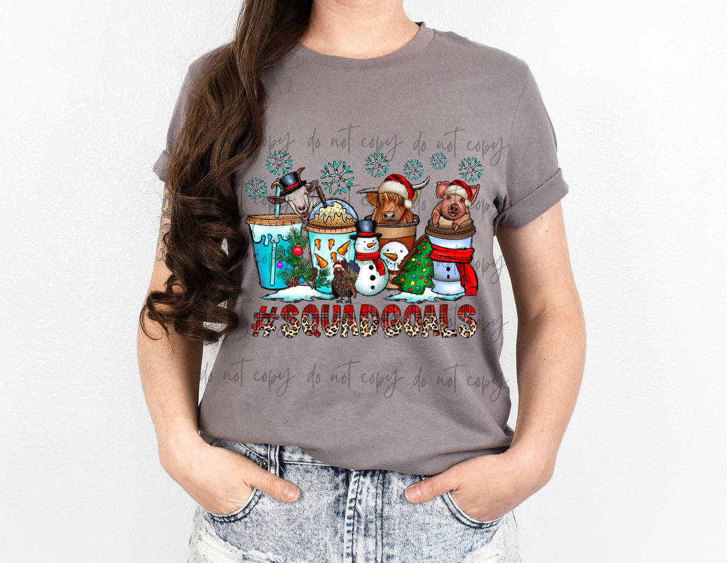 #SQUADGOALS Farm Animal Christmas Coffee TRANSFER
