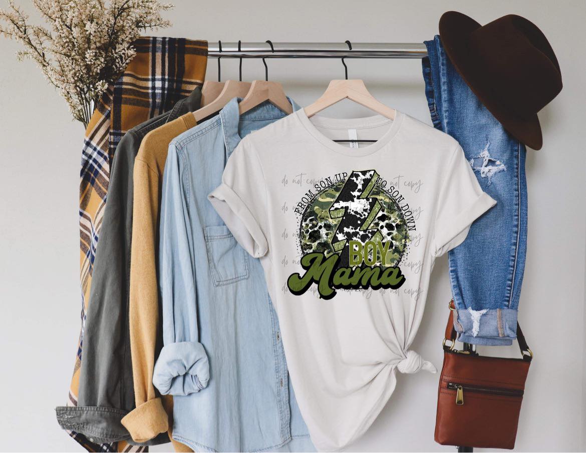 Boy Mama Cow Print & Camo TRANSFER – Sassy Sublimation & Screen Prints