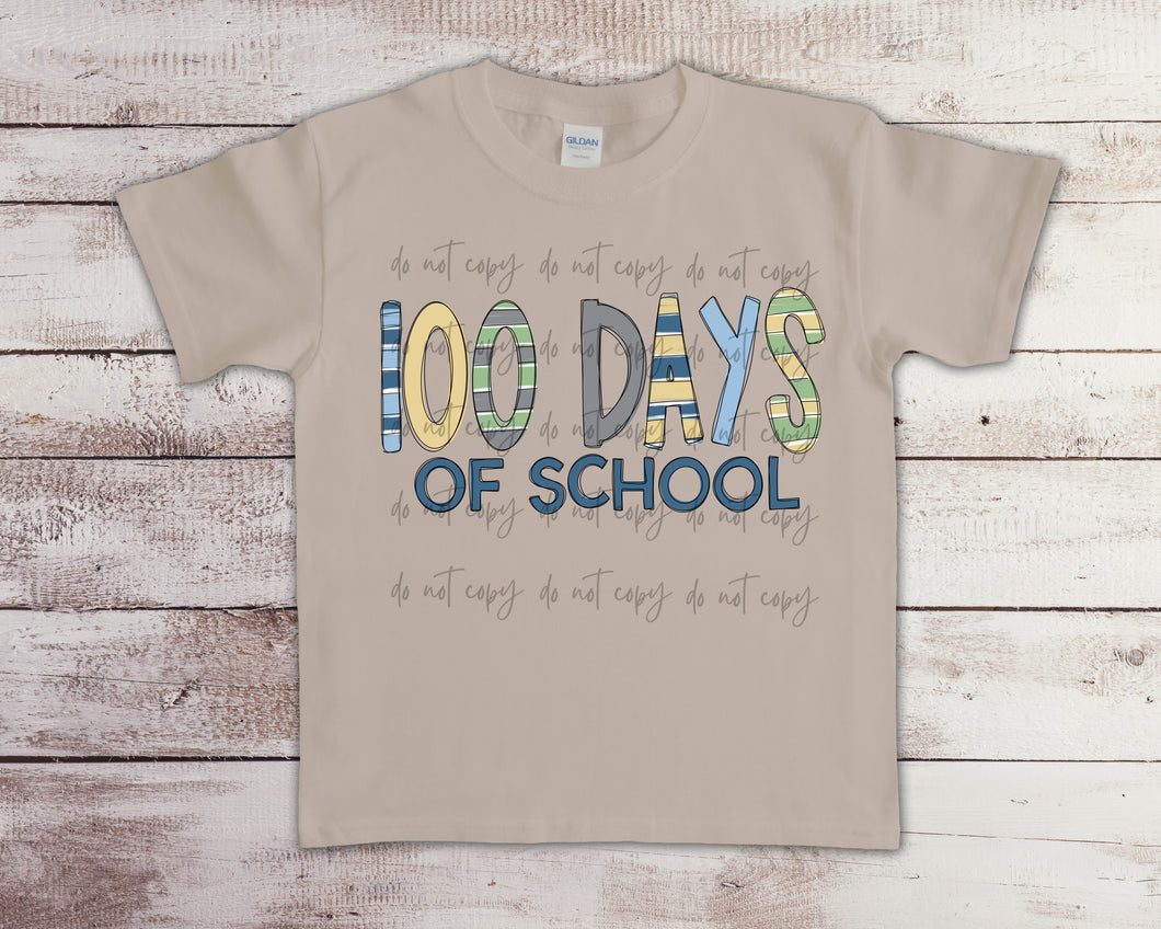 100 Days Of School Blue TRANSFER
