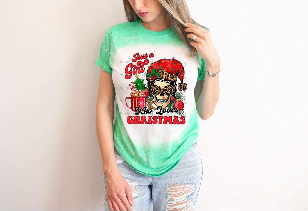 Just A Girl Who Loves Christmas Leopard Glasses TRANSFER