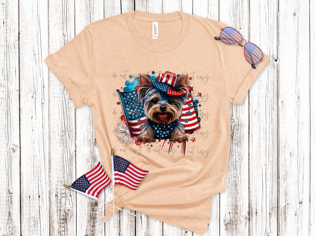 4th Of July Yorkie TRANSFER