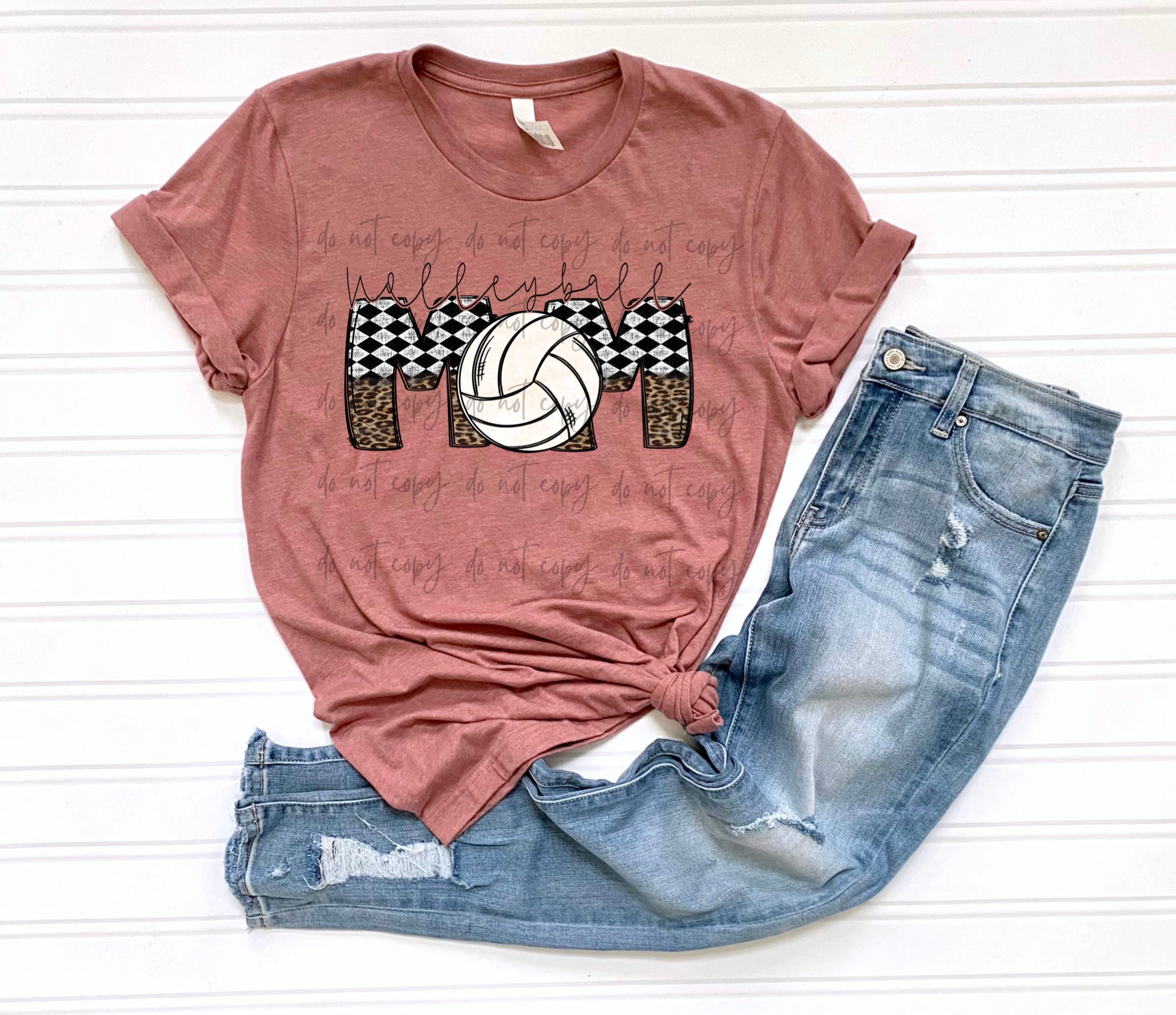 Volleyball Mom Checkered And Leopard Print TRANSFER – Sassy Sublimation ...