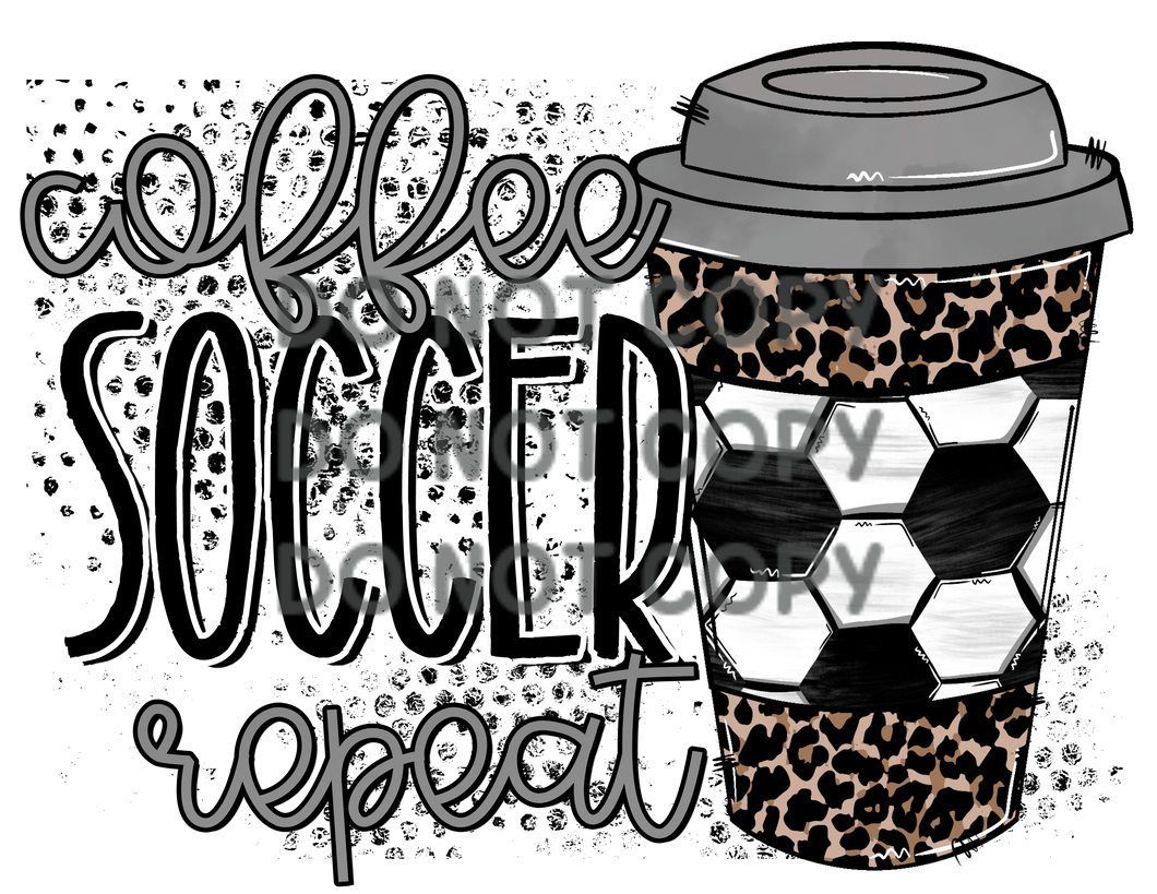 Coffee Soccer Repeat Sublimation Transfer