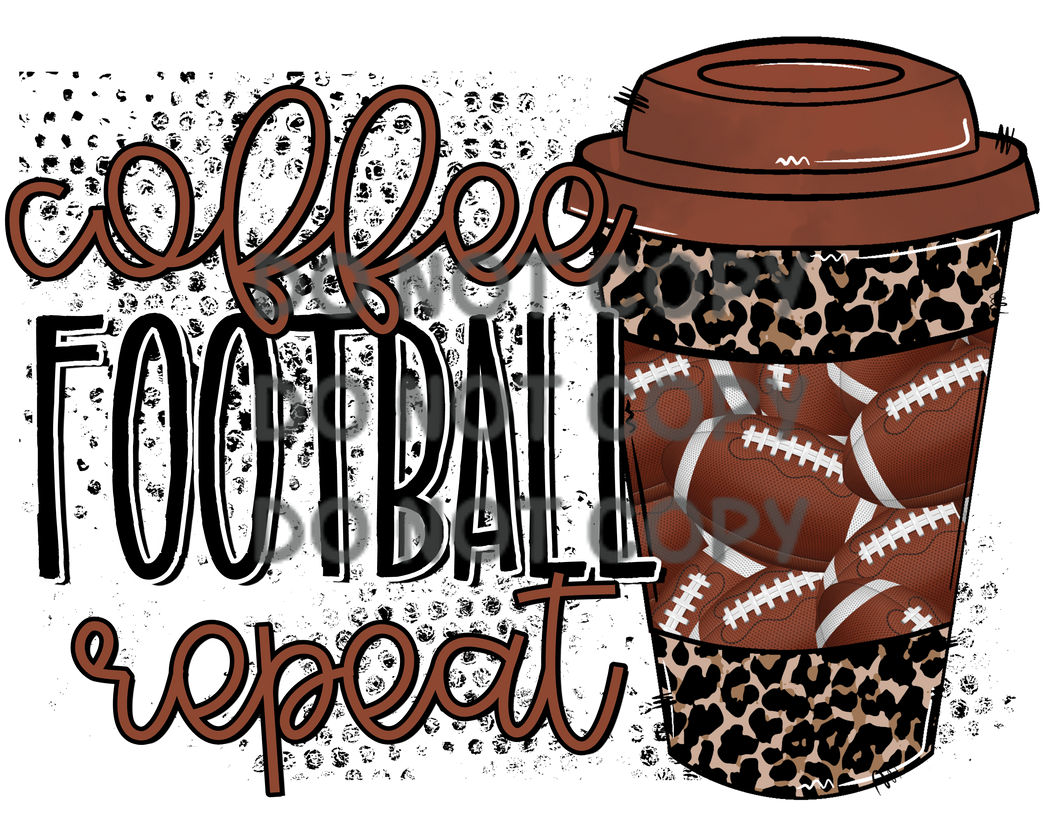 Coffee Football Repeat Sublimation Transfer