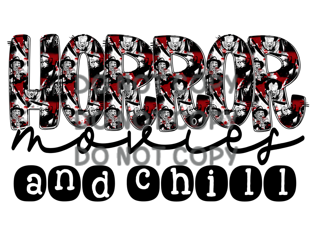 Horror Movies And Chill Freddy Jason Penny Sublimation Transfer