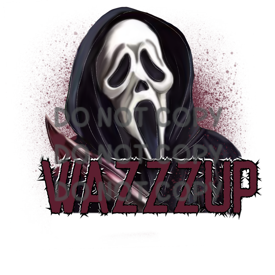 Wazzup Scream Scary Halloween Sublimation Transfer